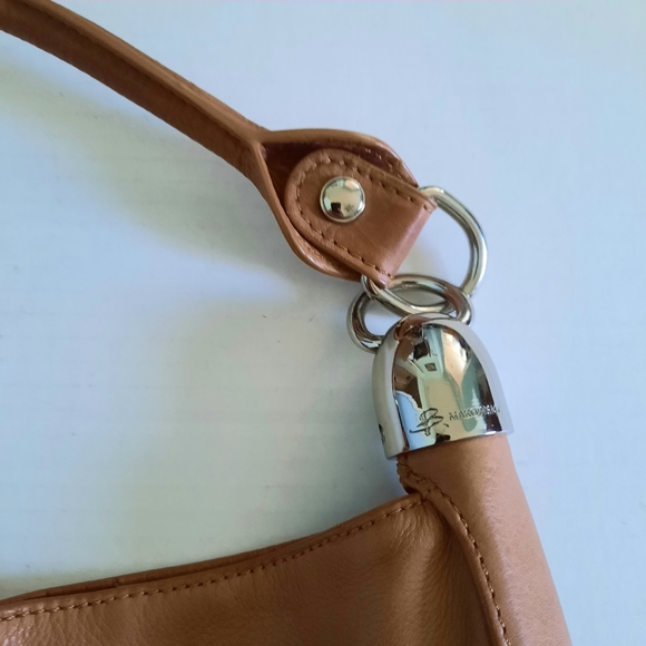 B. MAKOWSKY Leather Brown Fringe Hobo Handbag Purse - Picture 3 of 11